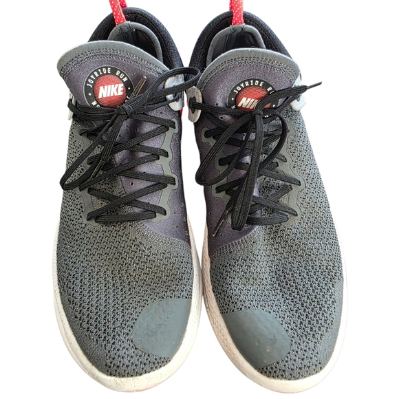Nike Joyride Run Flyknit Gray Crimson Red Sneakers Men’s Size 13 Running Walking - Picture 2 of 9